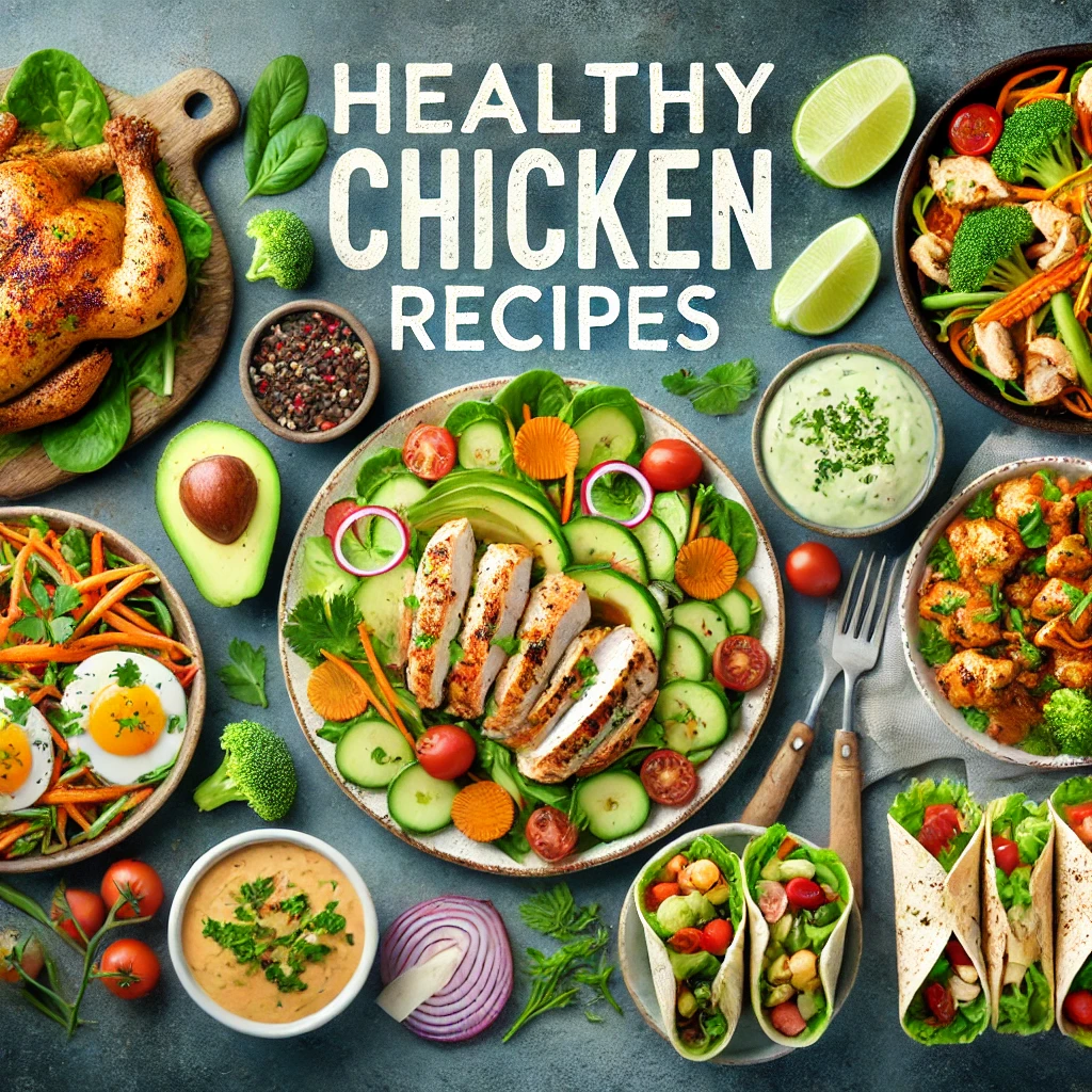 Image includes healthy chicken dishes