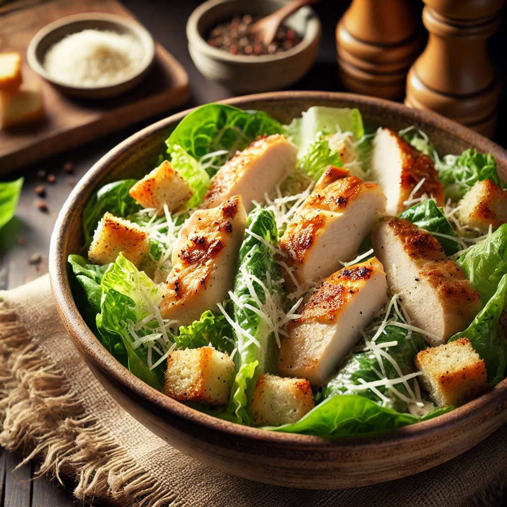 Chicken plate on table ready to eat