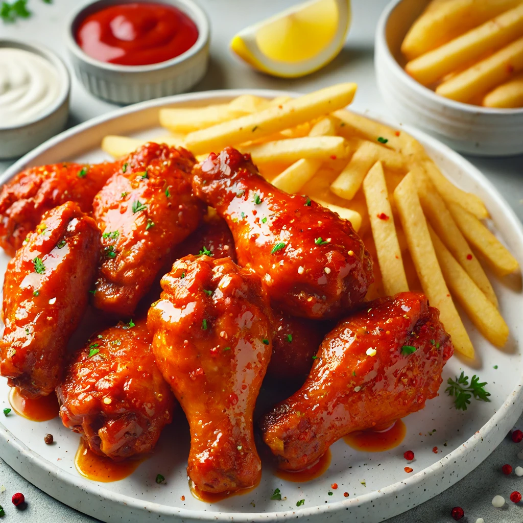 Buffalo Wings: With butter and hot sauce in a delicious and wonderful dish