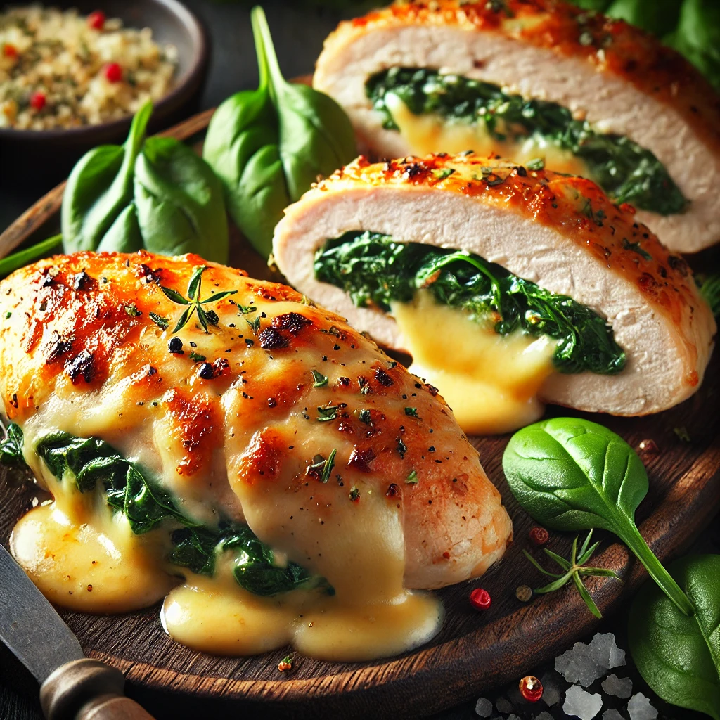 Cheese and Spinach Stuffed Chicken Recipe