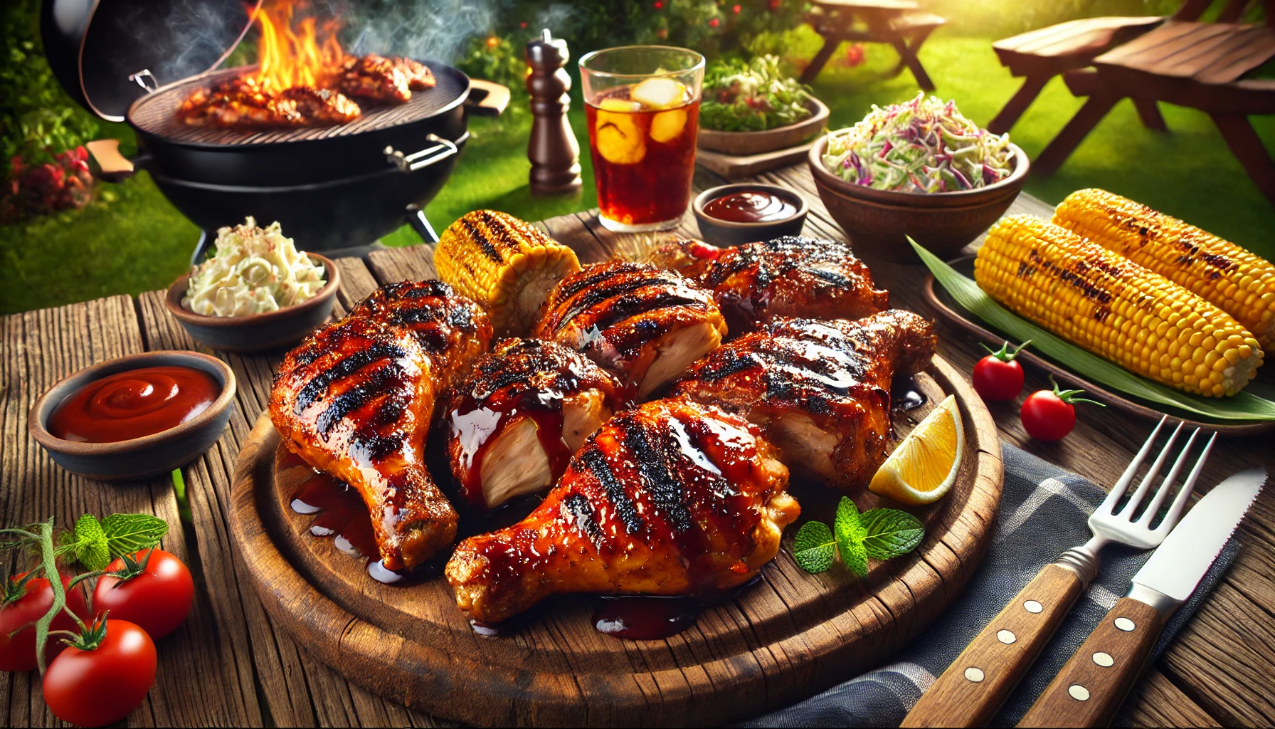 BBQ Chicken Grilled to Perfection, Best BBQ Chicken Marinade, BBQ Chicken with Side Dishes