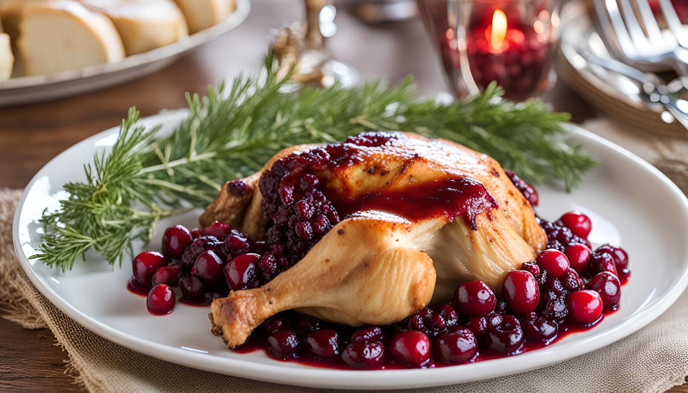 Roasted Chicken with Cranberry Sauce: A Festive Favorite for Christmas in a Fresh and Charming Way